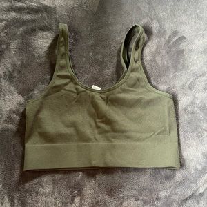 Green cropped tank